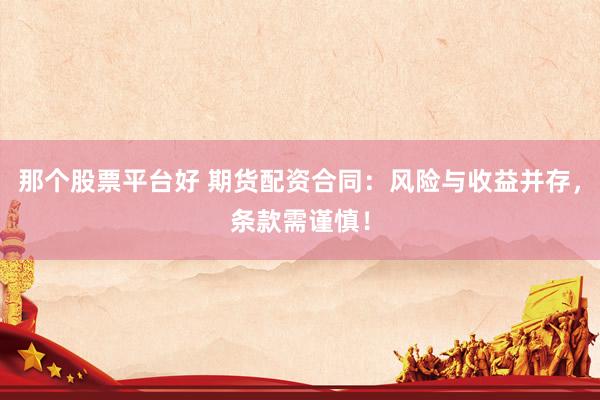 那个股票平台好 期货配资合同：风险与收益并存，条款需谨慎！