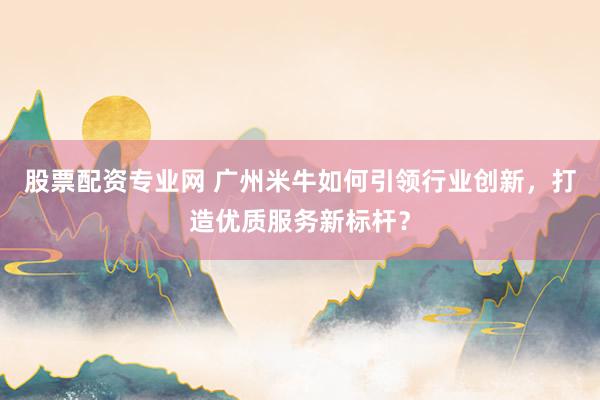 股票配资专业网 广州米牛如何引领行业创新，打造优质服务新标杆？