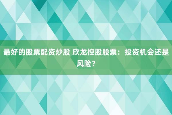 最好的股票配资炒股 欣龙控股股票：投资机会还是风险？