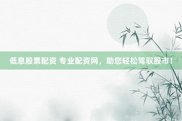 低息股票配资 专业配资网，助您轻松驾驭股市！