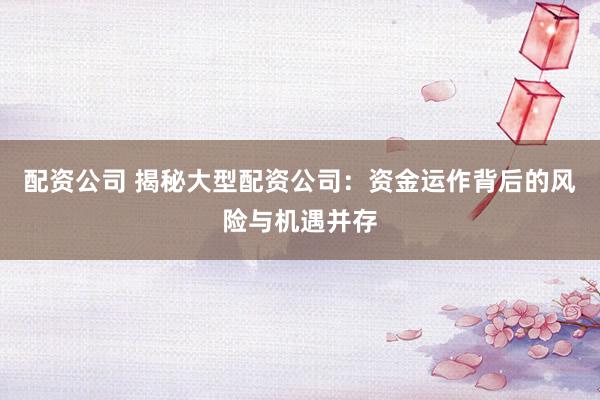 配资公司 揭秘大型配资公司：资金运作背后的风险与机遇并存