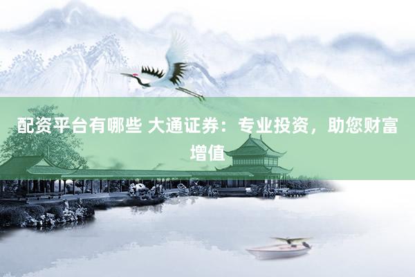 配资平台有哪些 大通证券：专业投资，助您财富增值