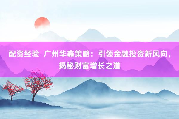 配资经验  广州华鑫策略：引领金融投资新风向，揭秘财富增长之道