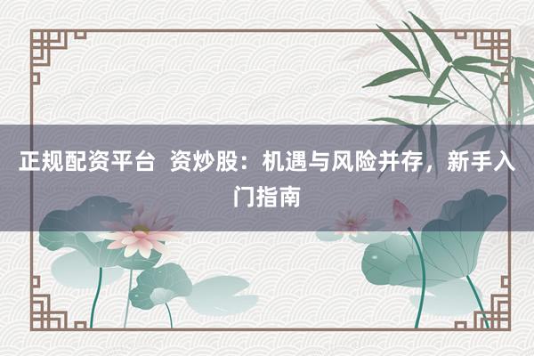 正规配资平台  资炒股：机遇与风险并存，新手入门指南