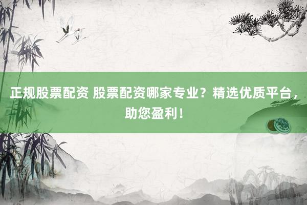 正规股票配资 股票配资哪家专业？精选优质平台，助您盈利！
