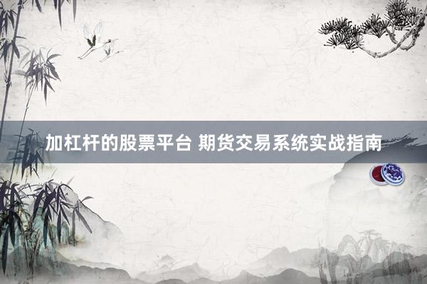 加杠杆的股票平台 期货交易系统实战指南