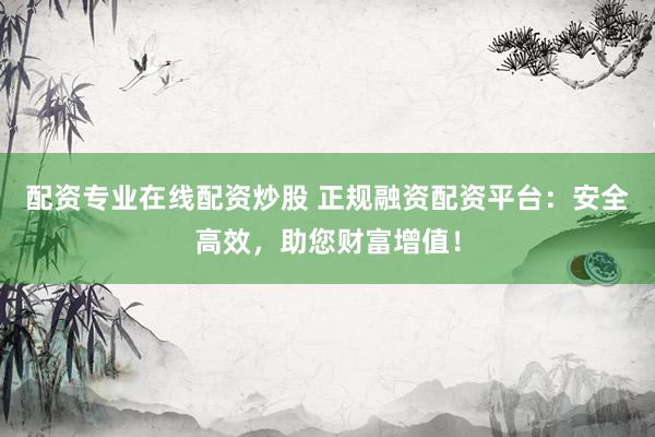 配资专业在线配资炒股 正规融资配资平台:安全高效,助您财富增值!