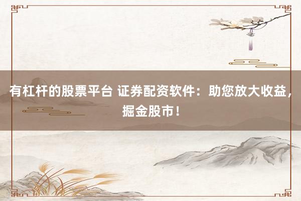 有杠杆的股票平台 证券配资软件：助您放大收益，掘金股市！