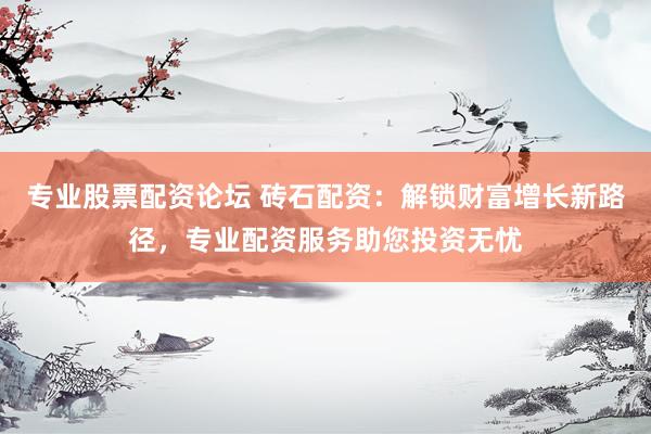 专业股票配资论坛 砖石配资：解锁财富增长新路径，专业配资服务助您投资无忧