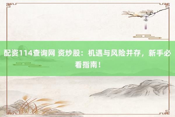 配资114查询网 资炒股：机遇与风险并存，新手必看指南！