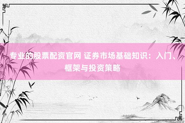专业的股票配资官网 证券市场基础知识:入门、框架与投资策略