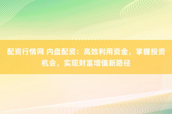 配资行情网 内盘配资：高效利用资金，掌握投资机会，实现财富增值新路径